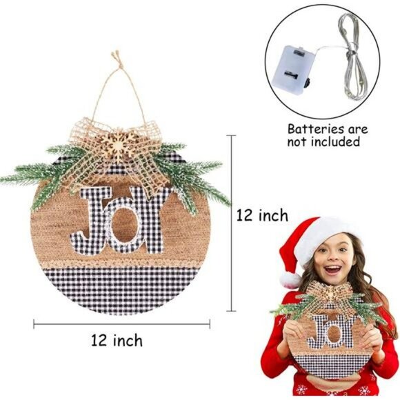 Merry Christmas Sign - Buffalo Plaid Christmas, Front Door Christmas Decorations - Picture 3 of 7